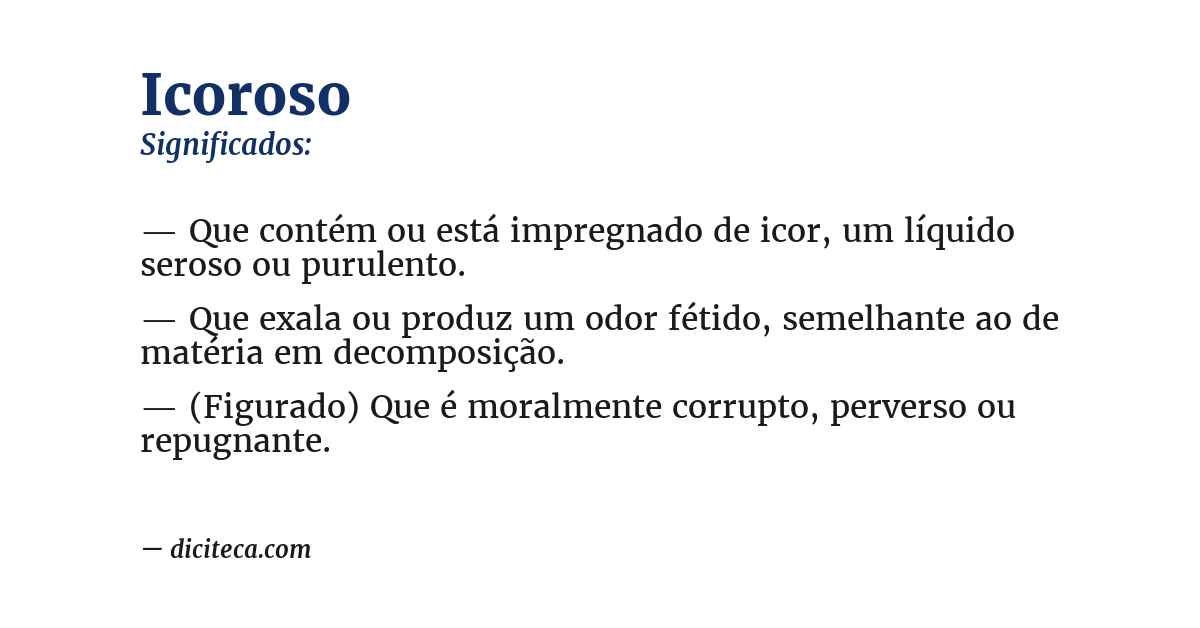 Significado de icoroso