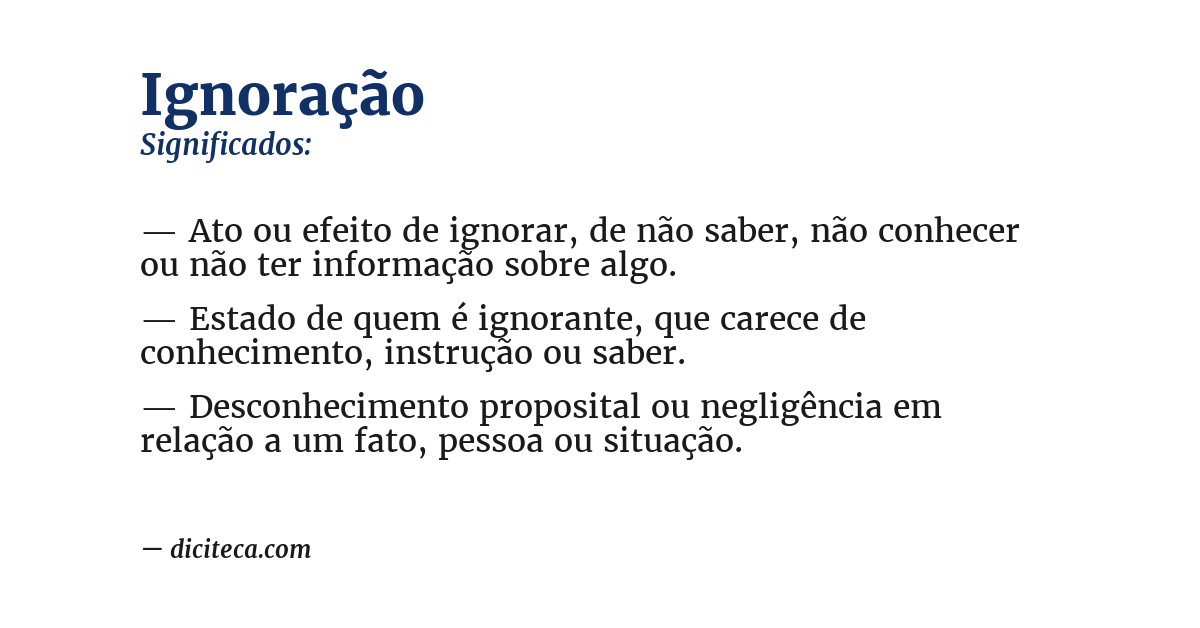 Significado de ignoração