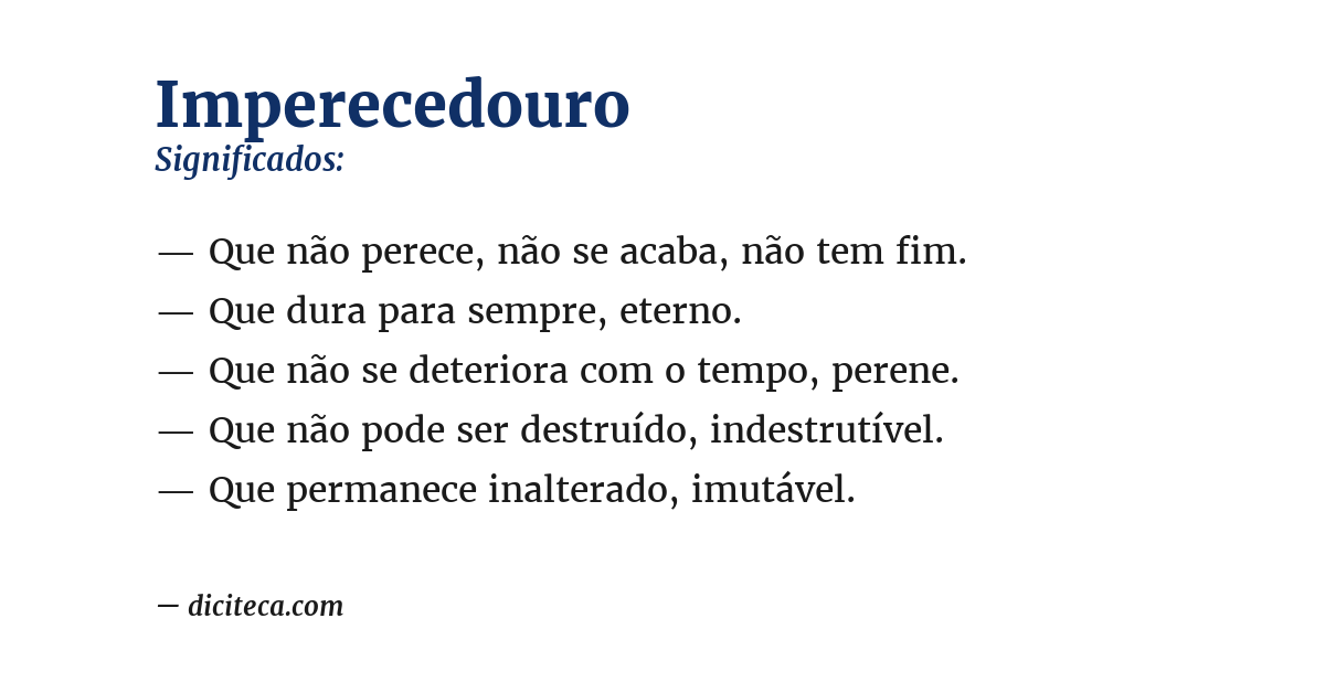 Significado de imperecedouro