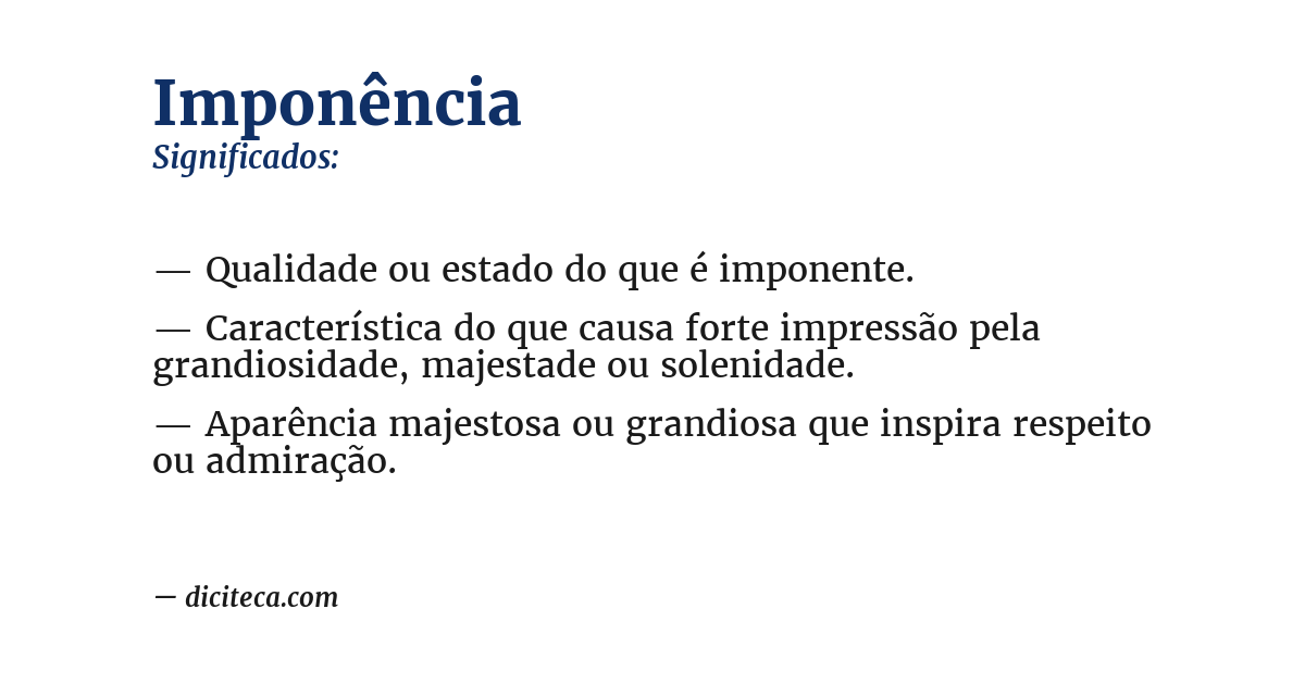 Significado de imponência