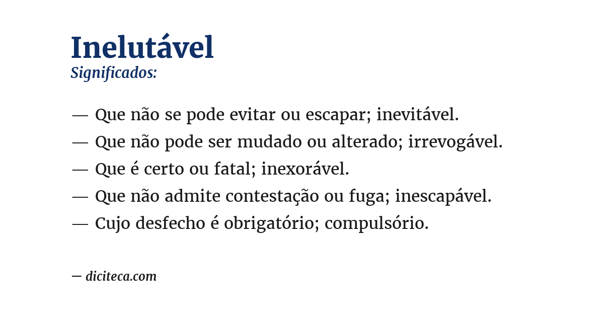 Significado de inelutável