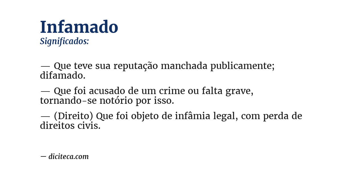 Significado de infamado