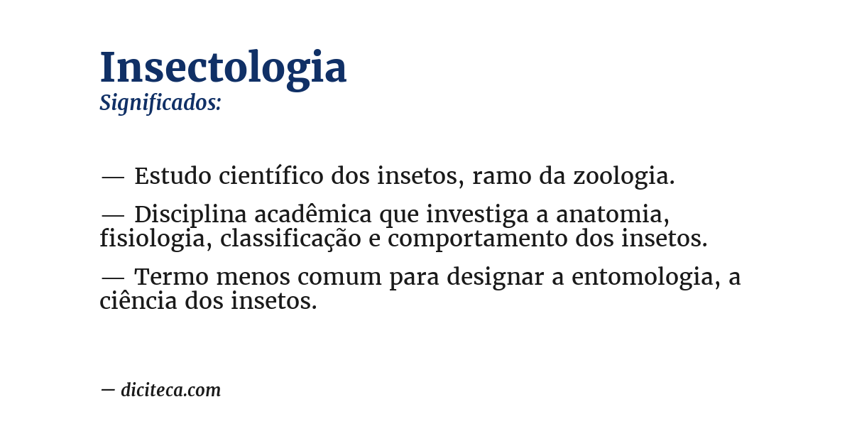 Significado de insectologia