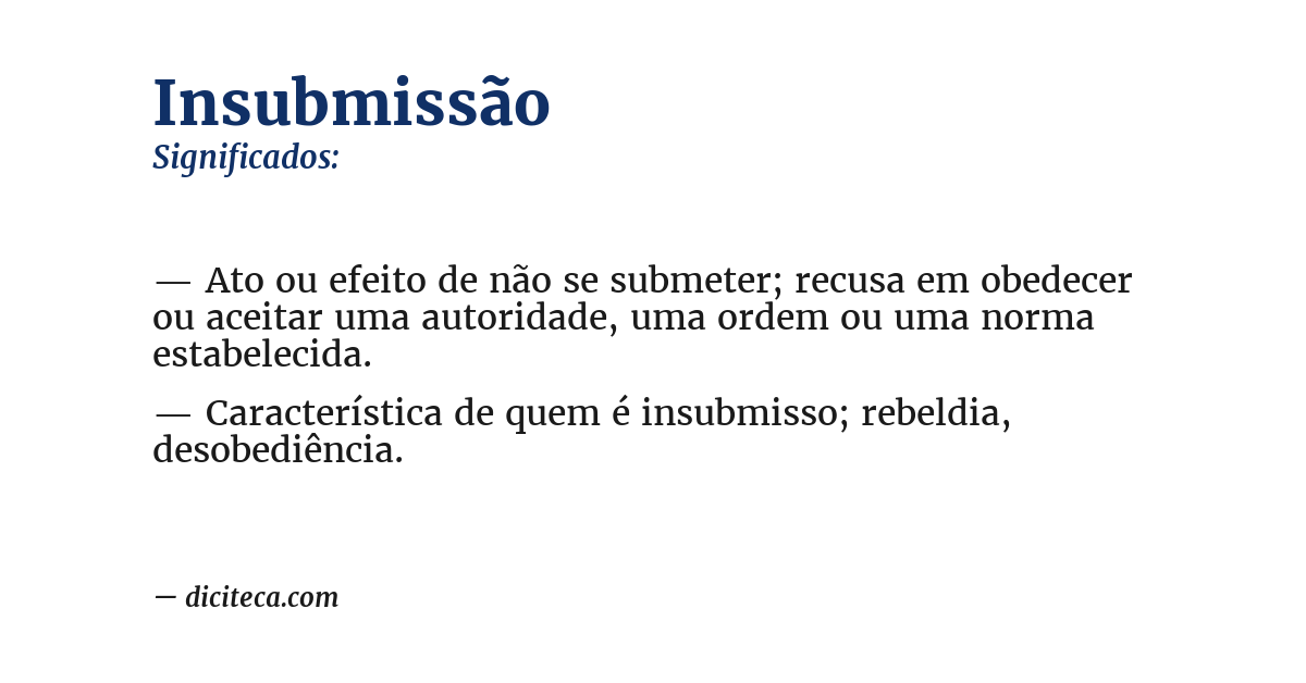 Significado de insubmissão