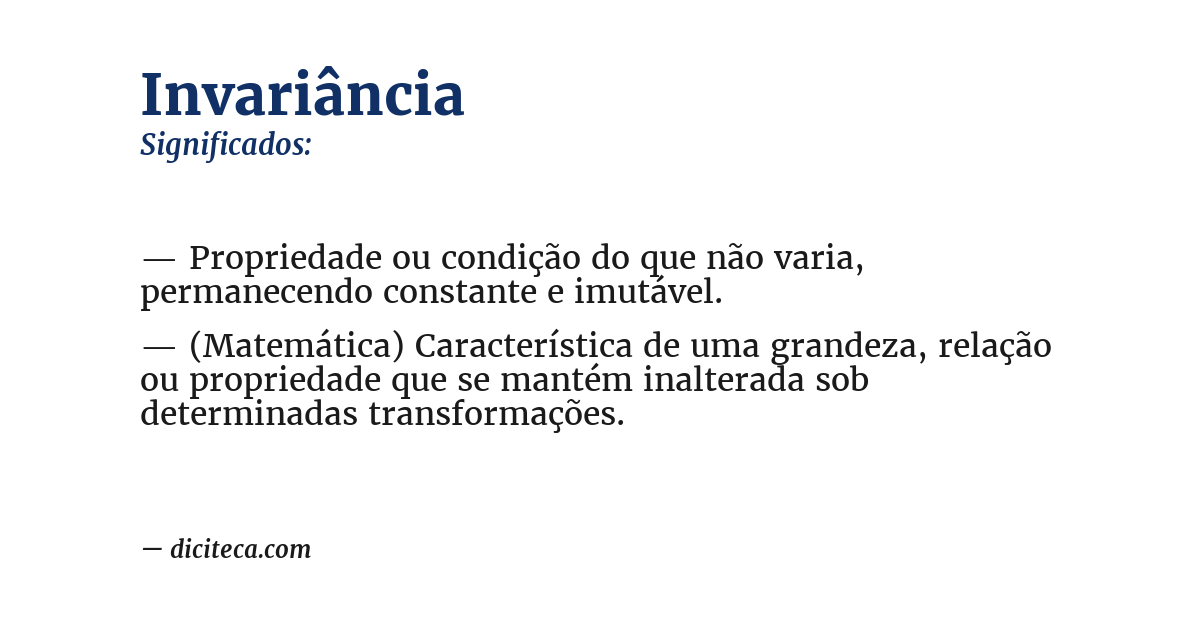 Significado de invariância