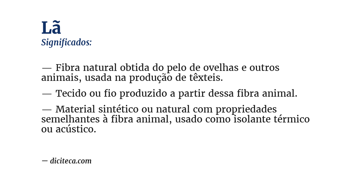 Significado de lã