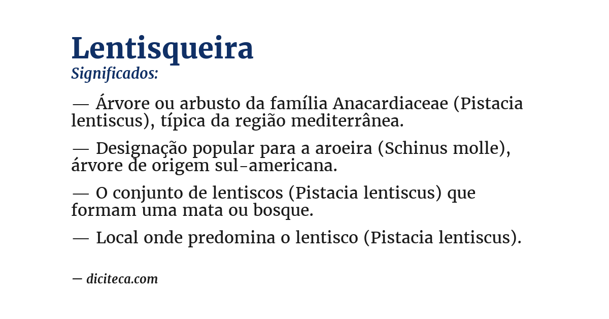 Significado de lentisqueira
