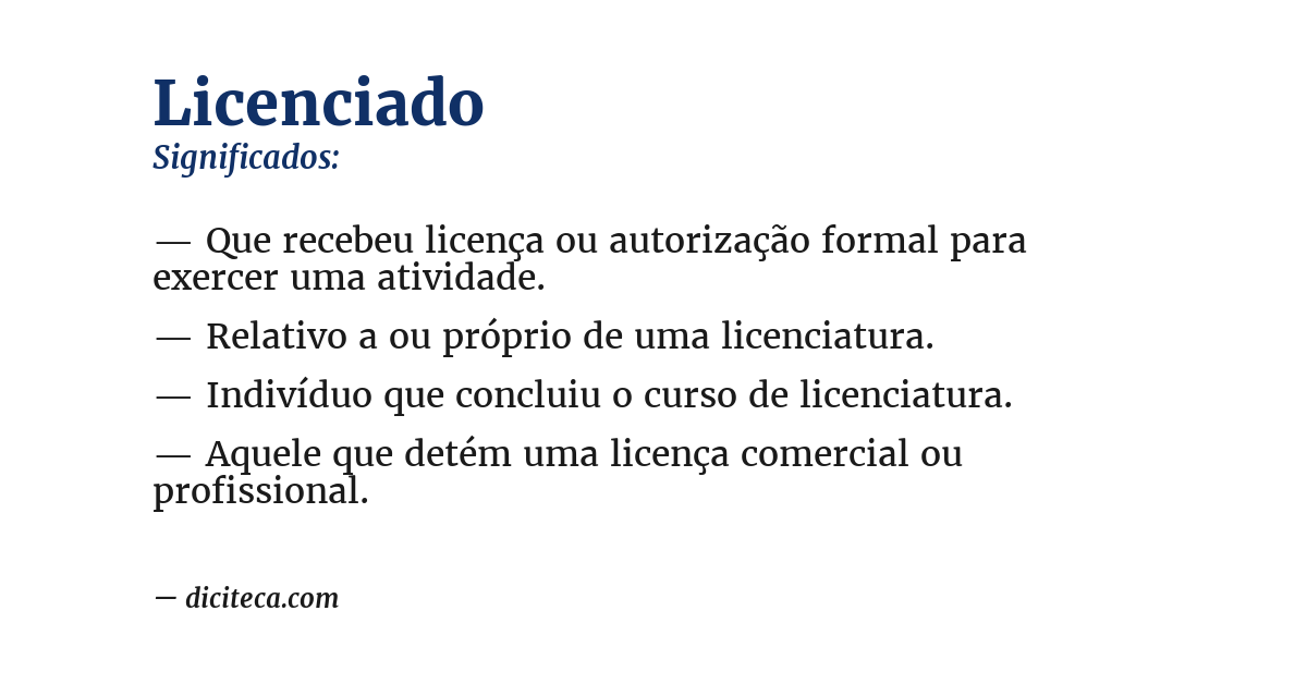 Significado de licenciado