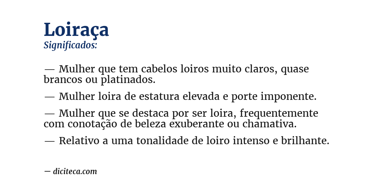 Significado de loiraça