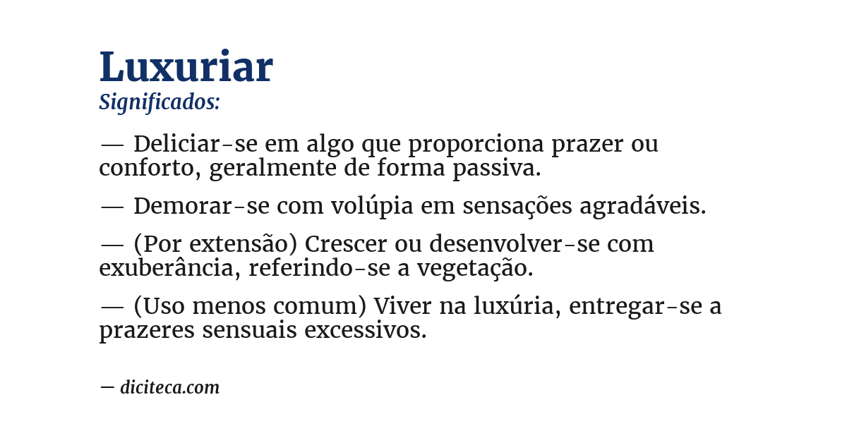 Significado de luxuriar