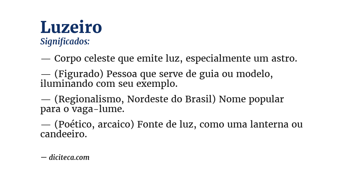 Significado de luzeiro