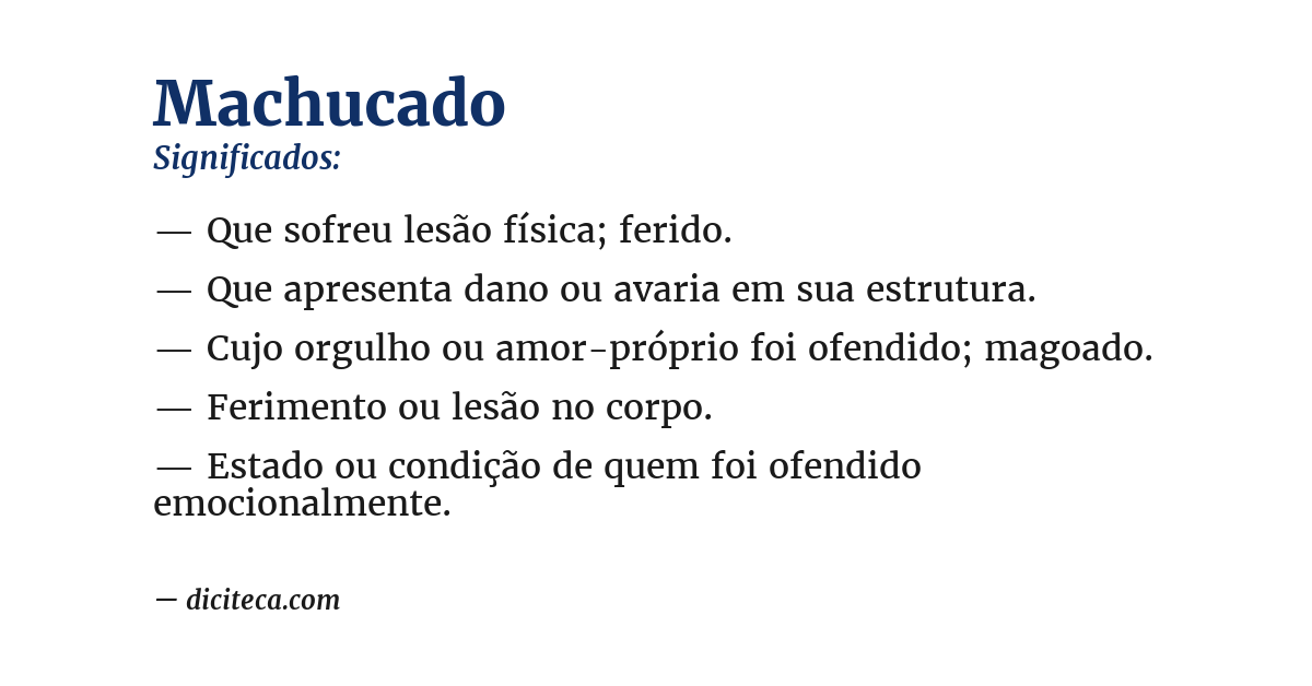 Significado de machucado