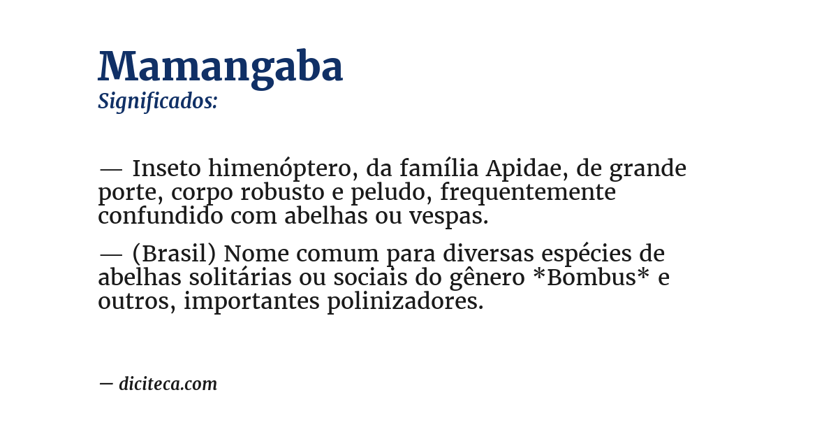 Significado de mamangaba
