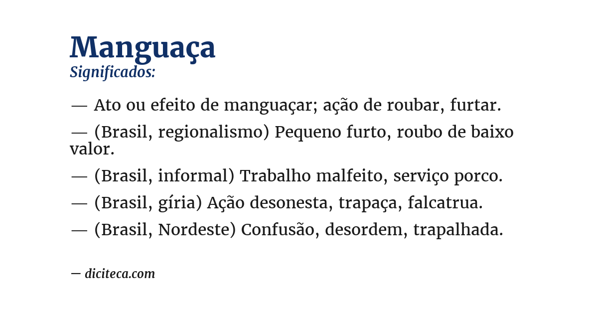 Significado de manguaça