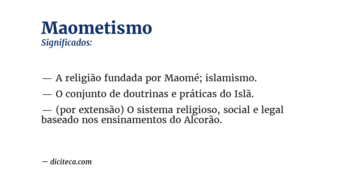 Significado de maometismo