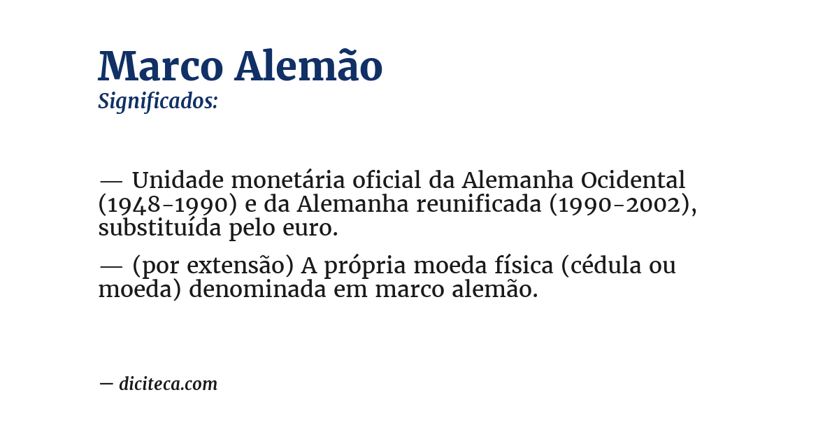 Significado de marco alemão