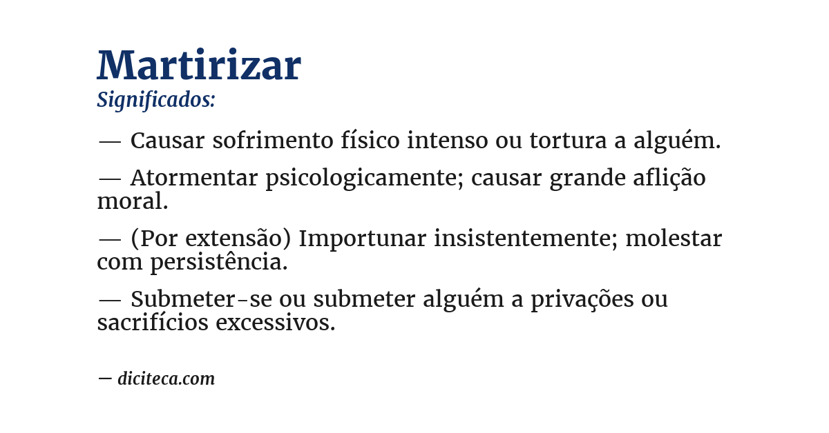 Significado de martirizar