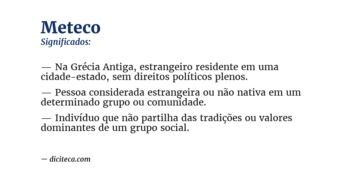 Significado de meteco