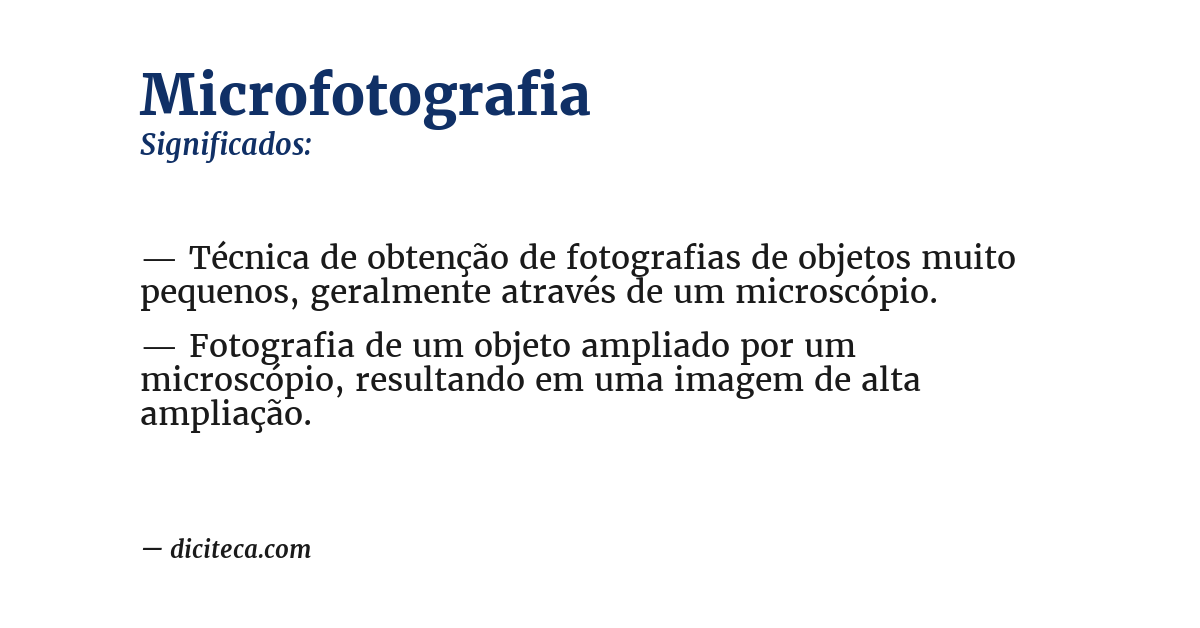 Significado de microfotografia