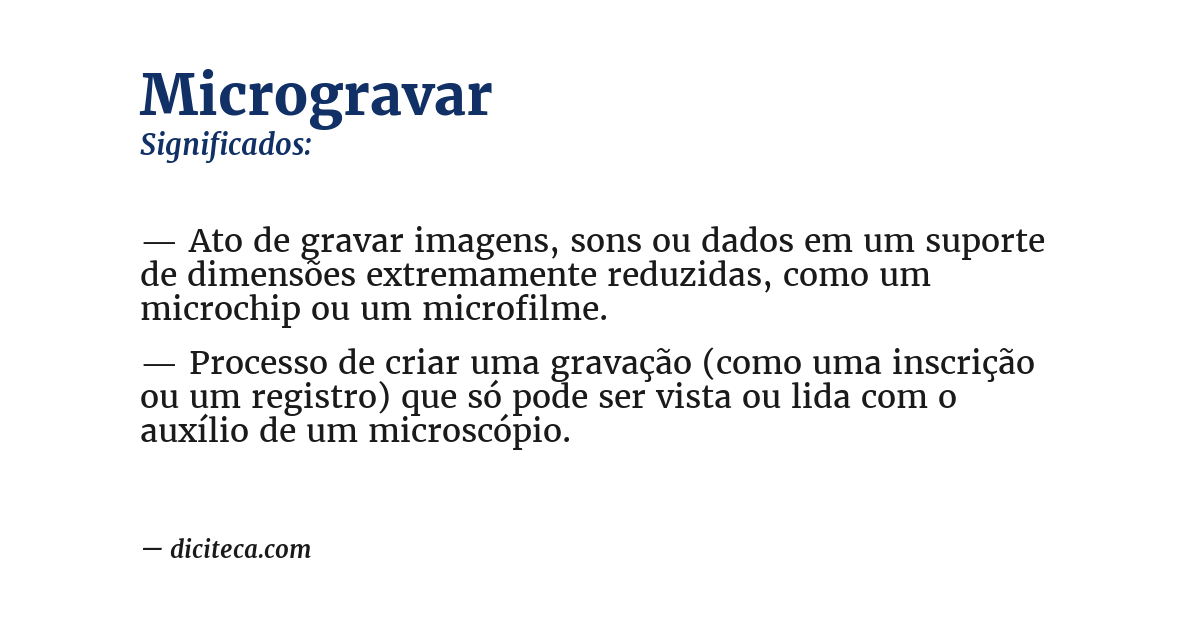 Significado de microgravar