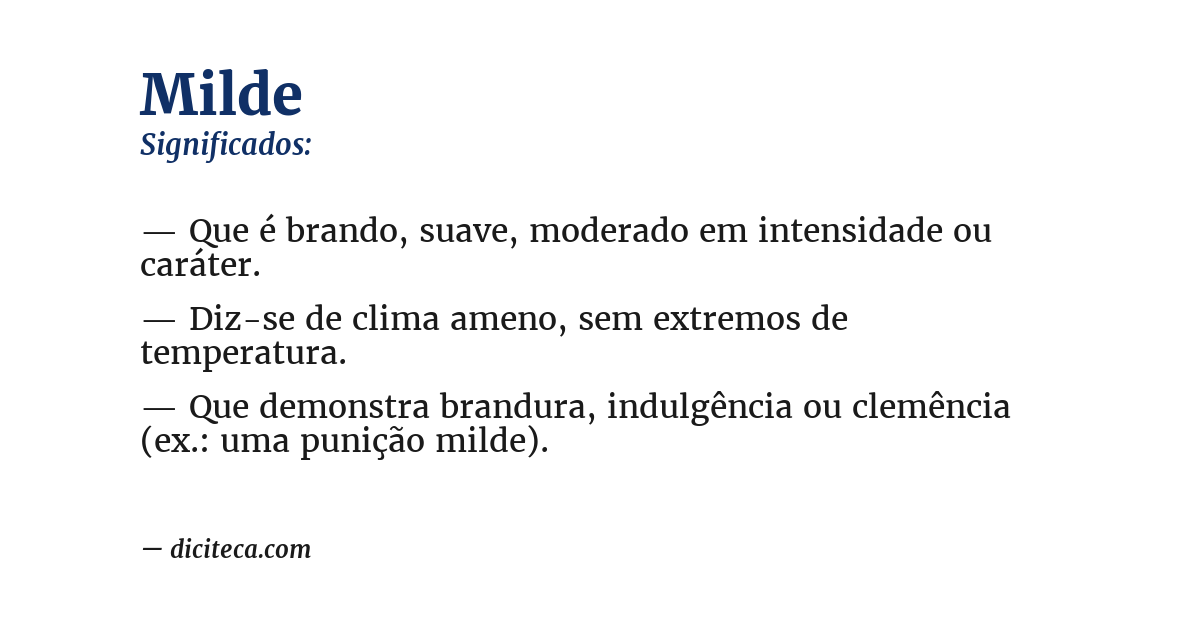 Significado de milde