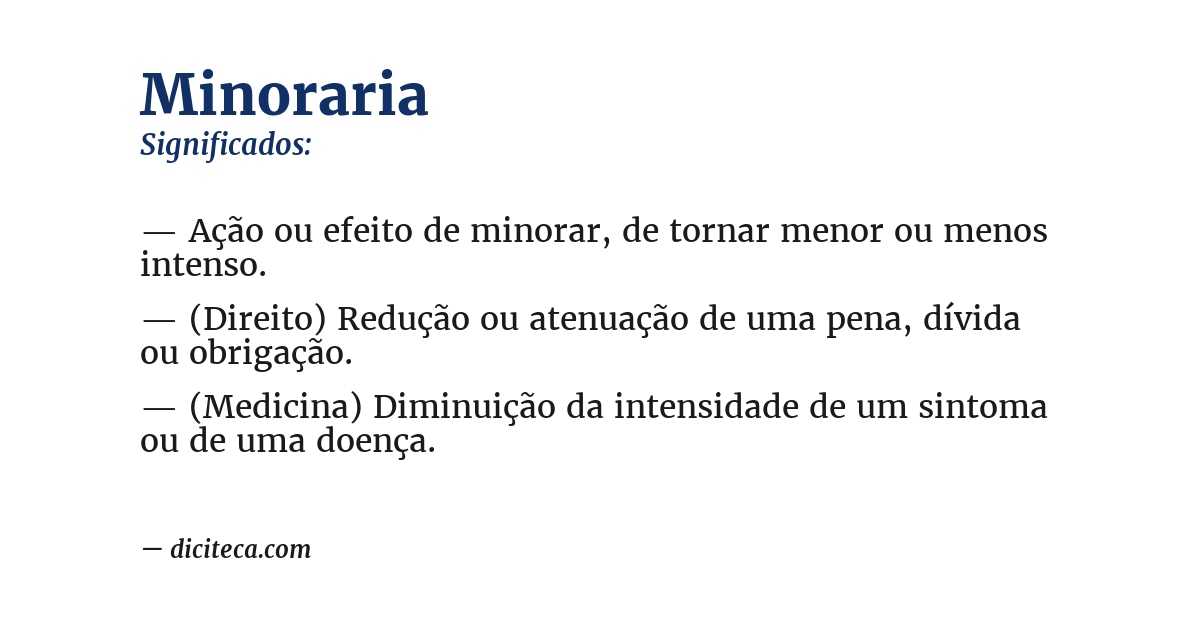 Significado de minoraria