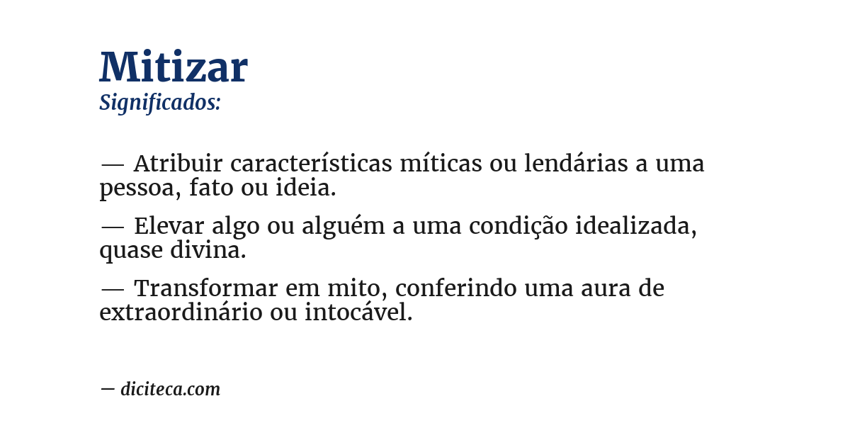 Significado de mitizar