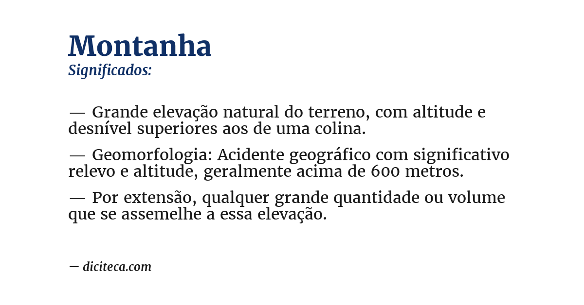 Significado de montanha