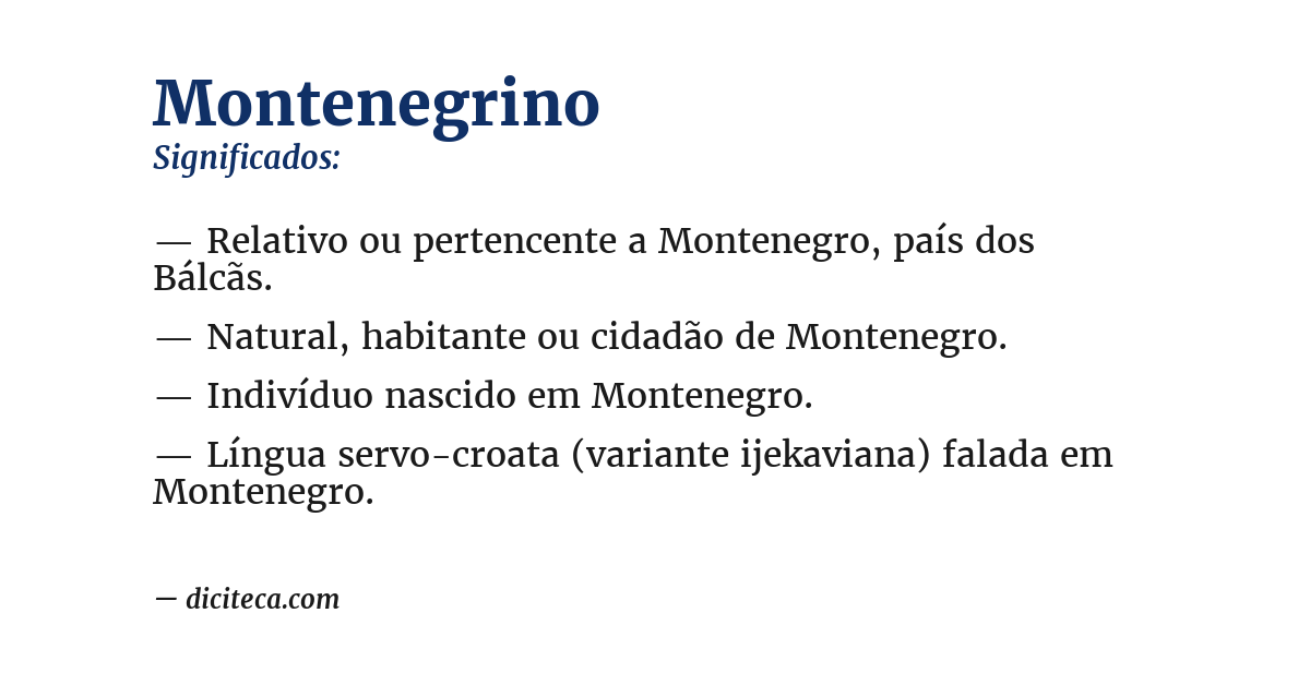 Significado de montenegrino