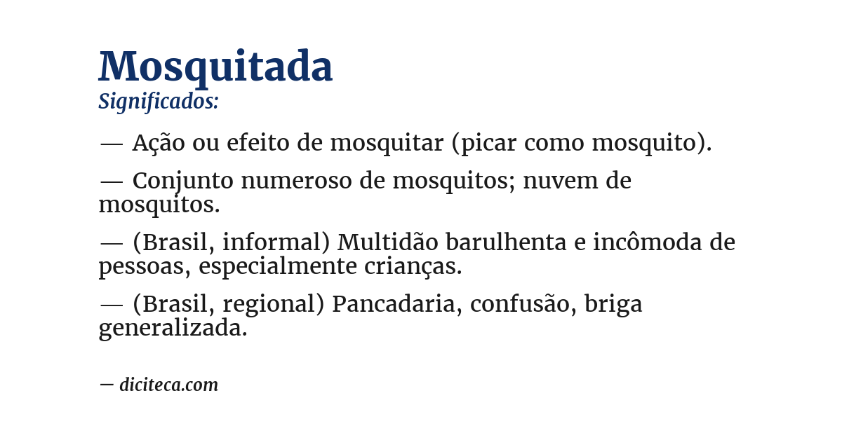 Significado de mosquitada