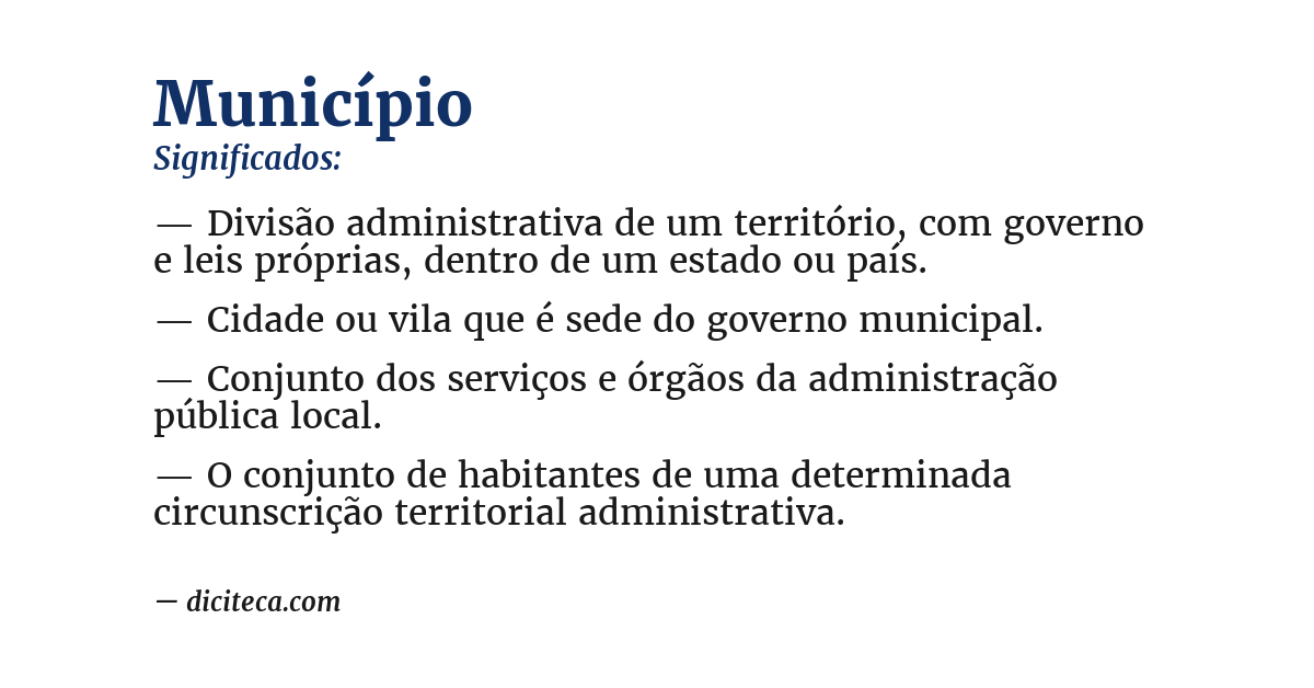 Significado de município