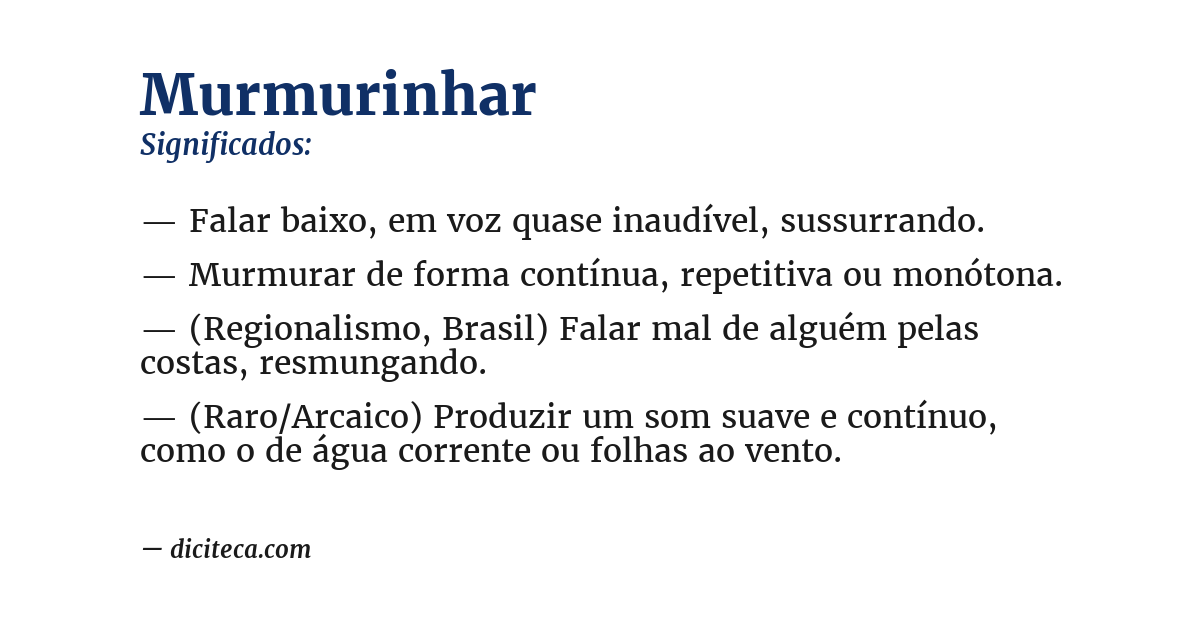 Significado de murmurinhar