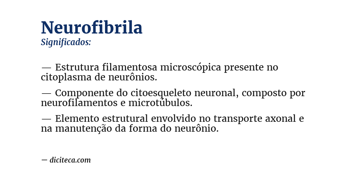 Significado de neurofibrila