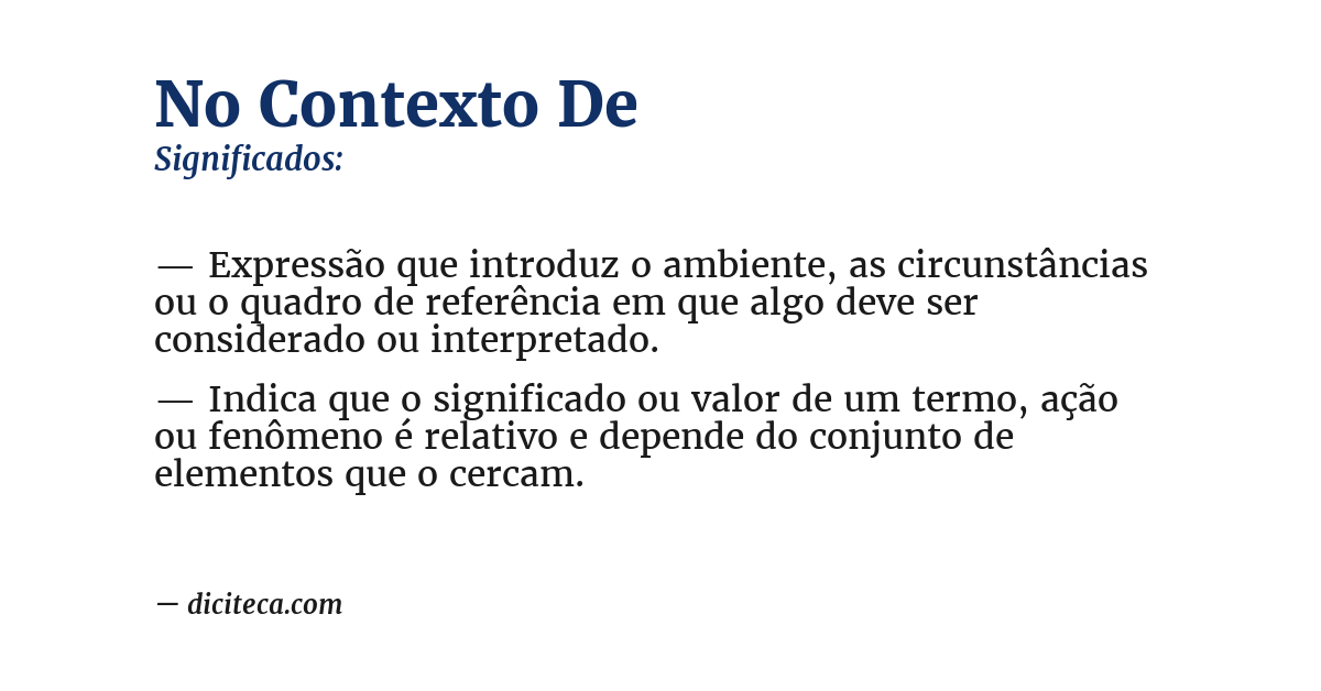 Significado de no contexto de