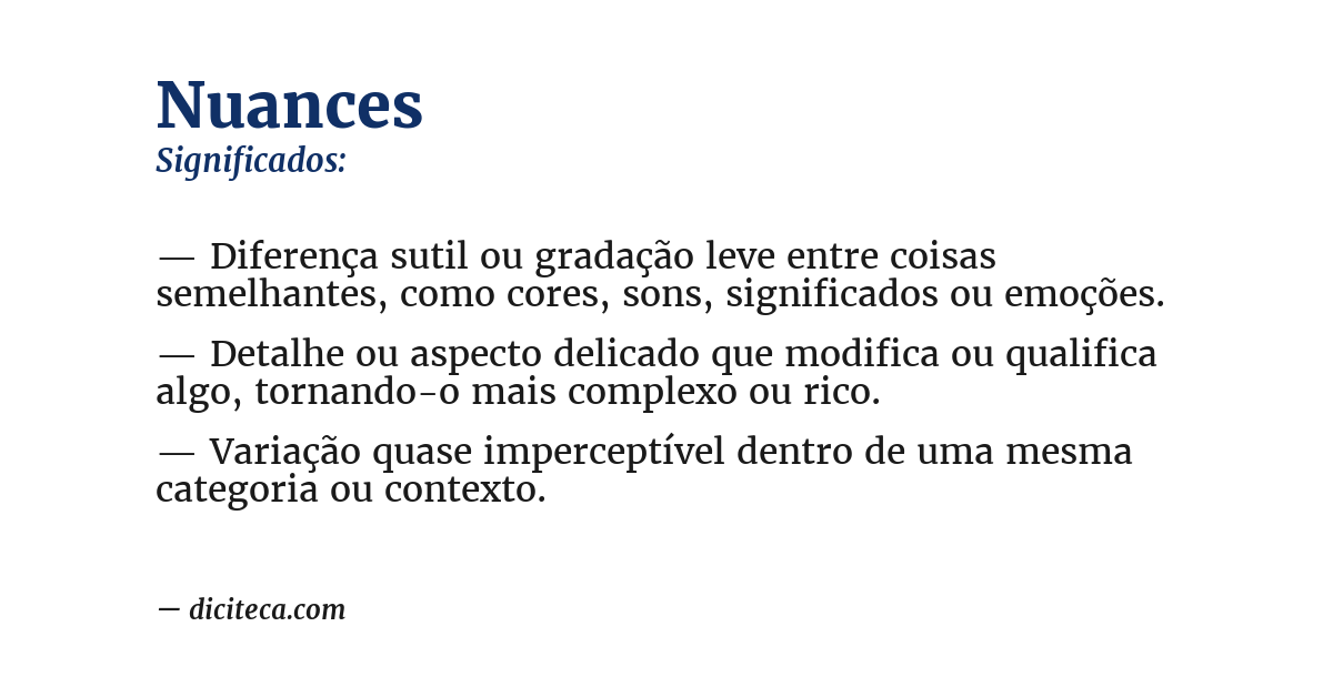 Significado de nuances