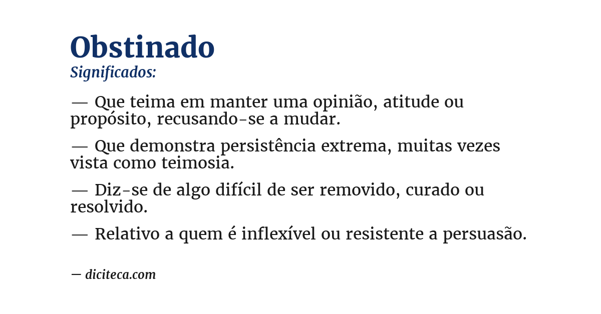 Significado de obstinado