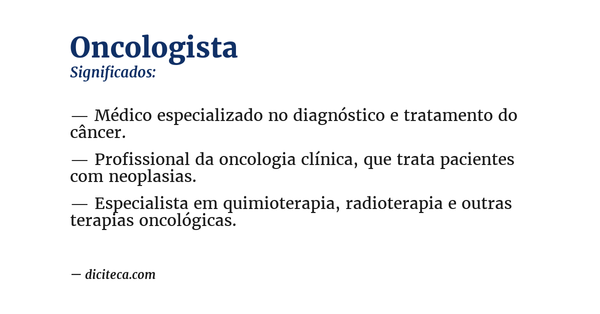 Significado de oncologista