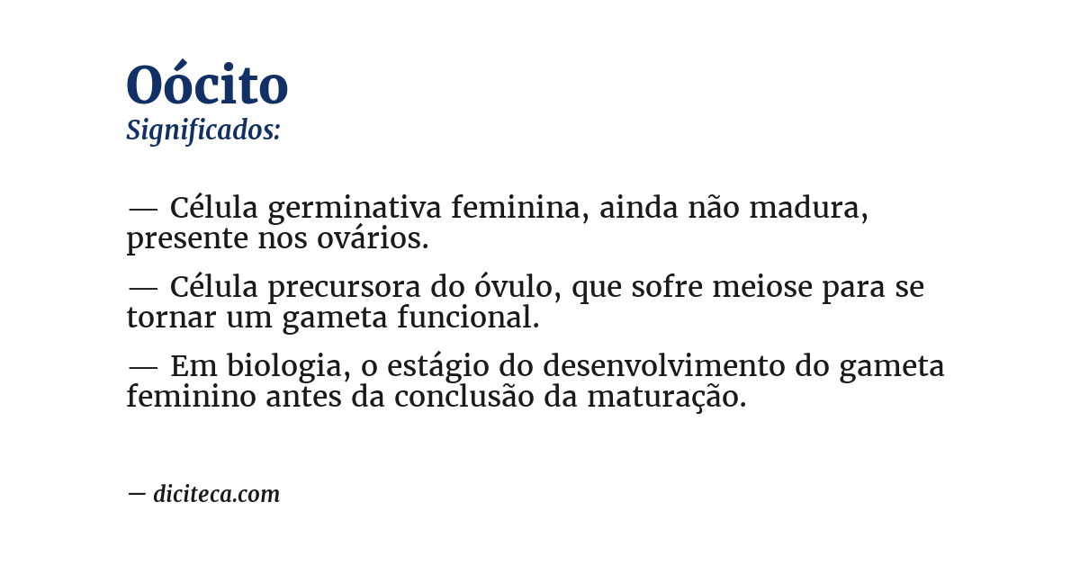 Significado de oócito
