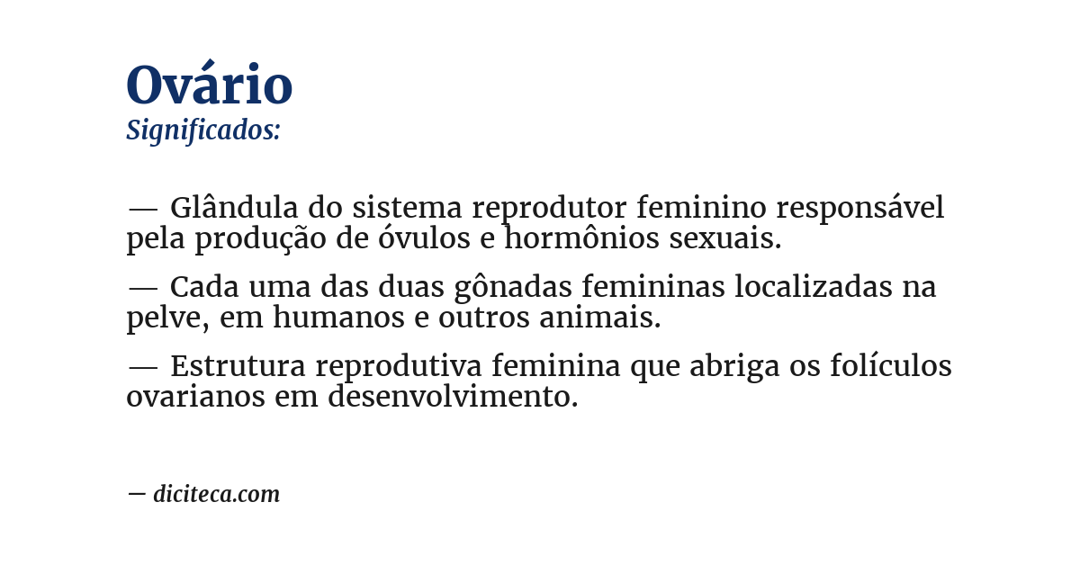 Significado de ovário