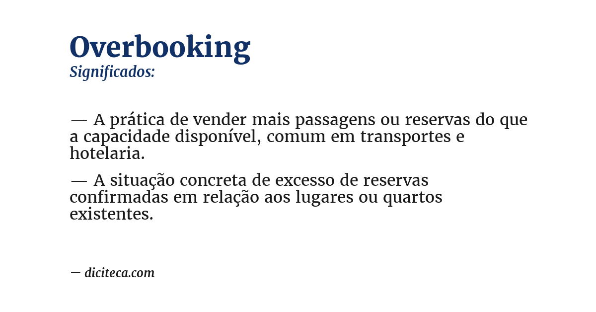 Significado de overbooking