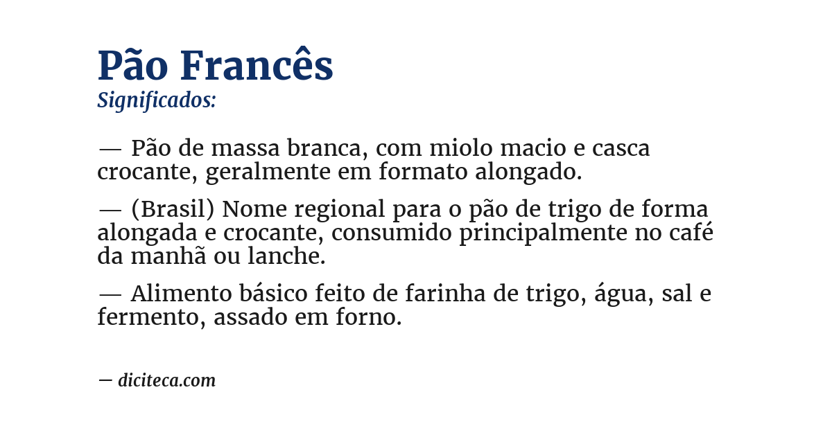Significado de pão francês