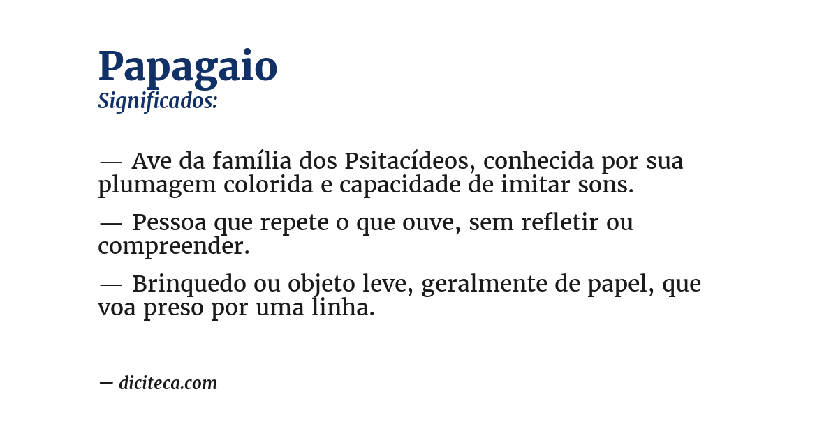 Significado de papagaio