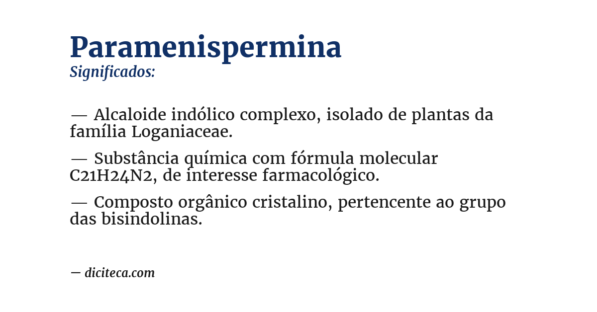 Significado de paramenispermina