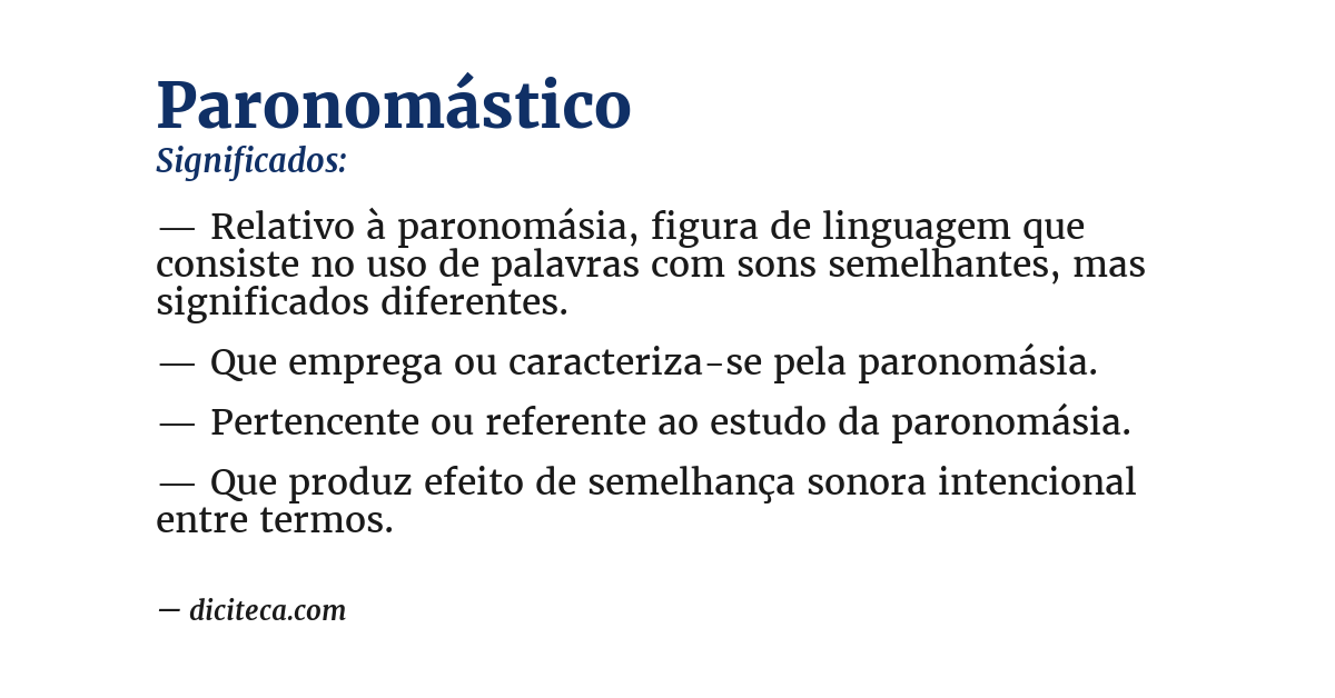 Significado de paronomástico