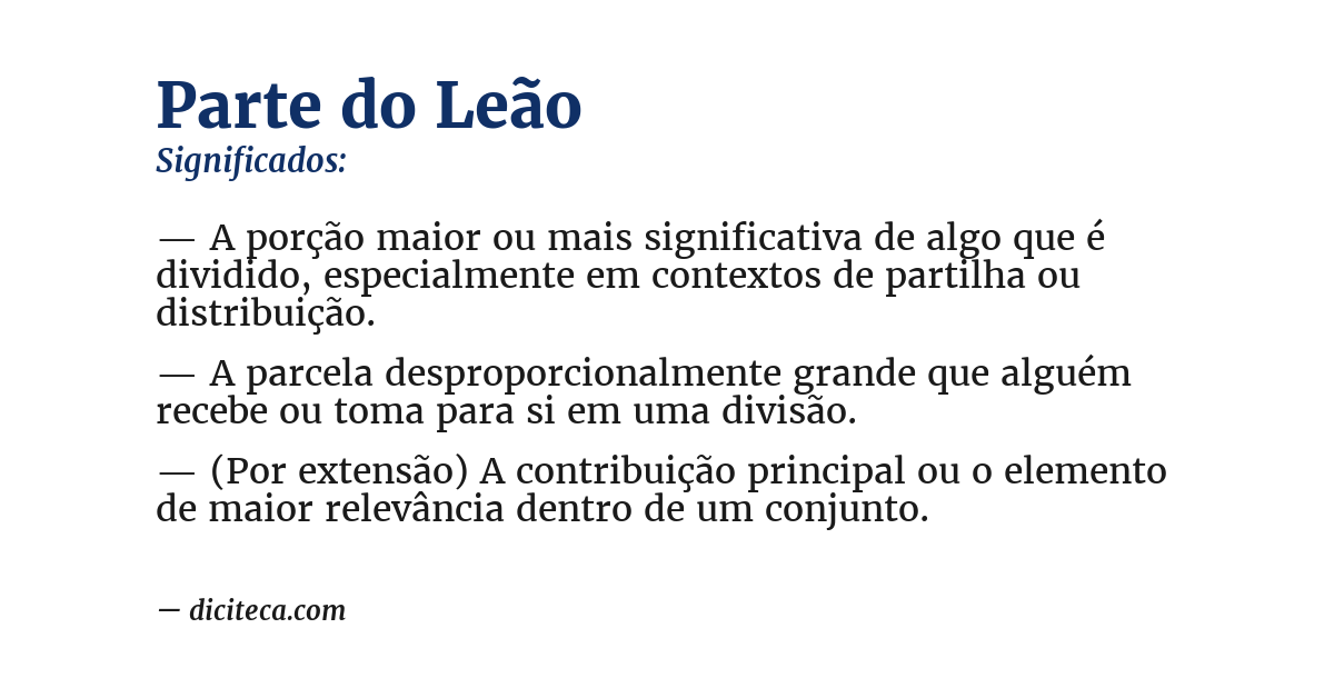 Significado de parte do leão