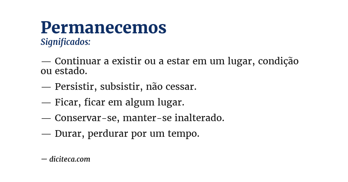 Significado de permanecemos