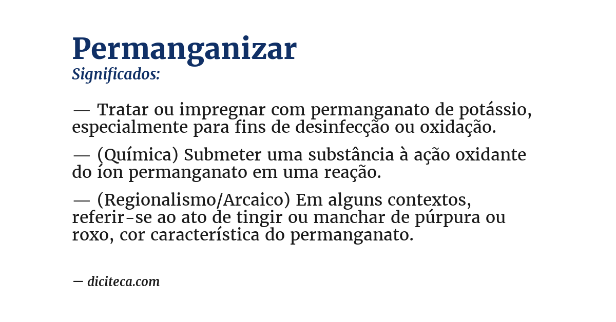Significado de permanganizar