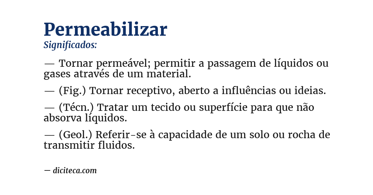 Significado de permeabilizar