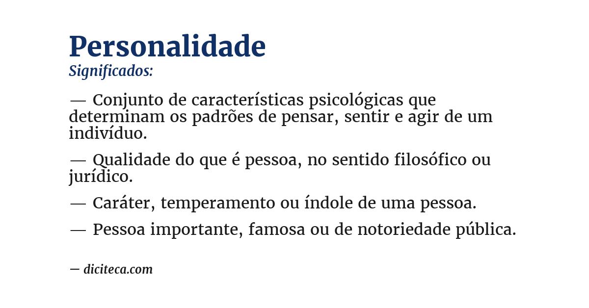 Significado de personalidade