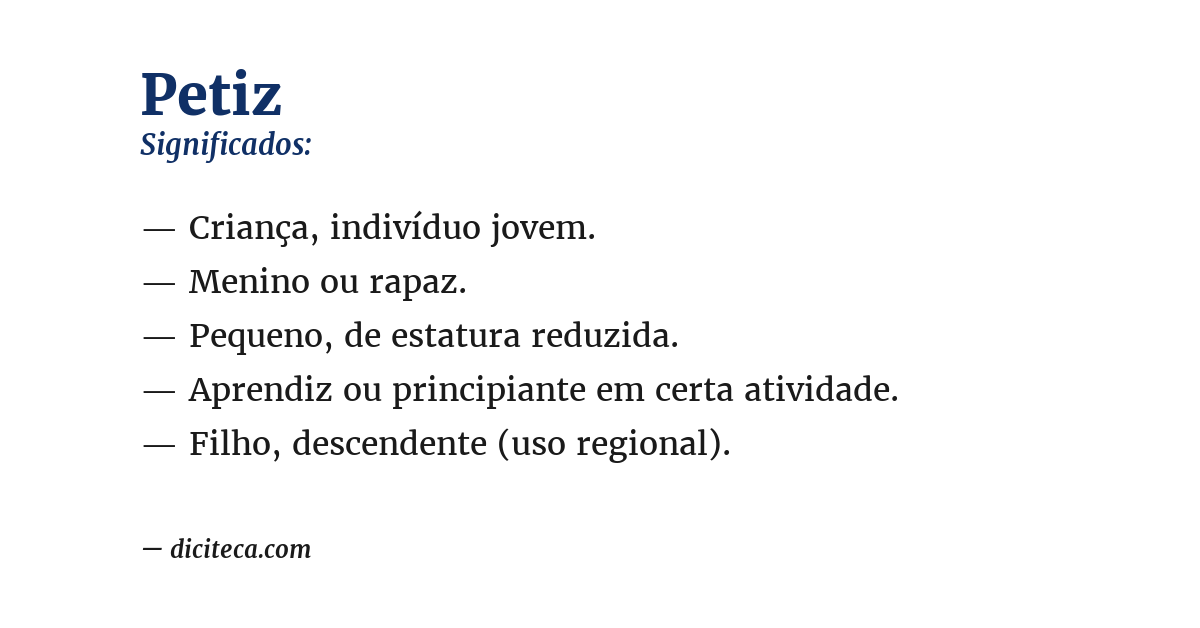 Significado de petiz